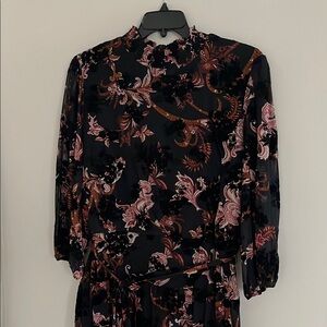 Maison Tara EUC Floral Black Dress